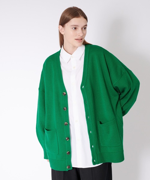 ONCILY(オンシェリー)の「OVER SIZED COLOR KNIT CARDIGAN / オーバーサイズカラーニットカーディガン(カーディガン/ボレロ・メンズ・グリーン/マスタード/アイボリー/ライトブルー・LARGE/MEDIUM)」の18枚目の写真