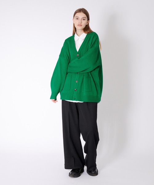 ONCILY(オンシェリー)の「OVER SIZED COLOR KNIT CARDIGAN / オーバーサイズカラーニットカーディガン(カーディガン/ボレロ・メンズ・グリーン/マスタード/アイボリー/ライトブルー・LARGE/MEDIUM)」の21枚目の写真