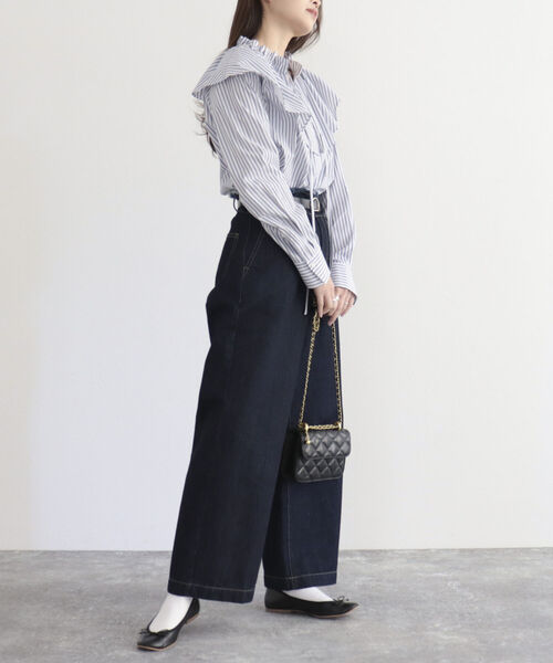 fredy emue（フレディエミュ）の「2WAYストライプフリルカラーブラウス（シャツ/ブラウス・レディース・ブルー系その他/ピンク系その他/ホワイト系その他・38）」の12枚目の写真