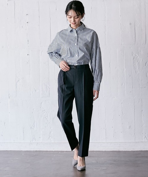 Days(デイズ)の「【Oeillet】ベルト付きタックプレステーパードパンツ(ウイエ)【セットアップ対応】(その他パンツ・レディース・ブラック/モカ/ベージュ/ネイビー・LL/M/L)」の16枚目の写真