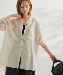 ROPE' PICNIC | 【WEB限定カラー:イエロー】バンドカラーポケットシアーシャツ(シャツ/ブラウス)