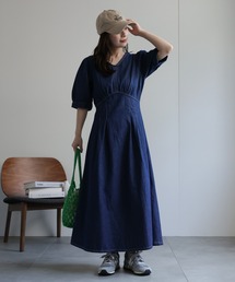 ap retro | ウエストタックデニムワンピース(ワンピース)