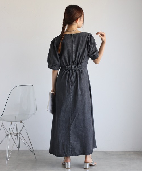 ウエストタックデニムワンピース（ワンピース）｜ap retro（アプレトロ