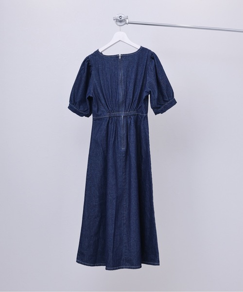 ap retro（アプレトロ）の「ウエストタックデニムワンピース（ワンピース・レディース・インディゴブルー/ブラック/ブラック系その他/ブルー/ライトブルー・FREE）」の14枚目の写真