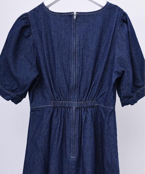 ap retro（アプレトロ）の「ウエストタックデニムワンピース（ワンピース・レディース・インディゴブルー/ブラック/ブラック系その他/ブルー/ライトブルー・FREE）」の17枚目の写真