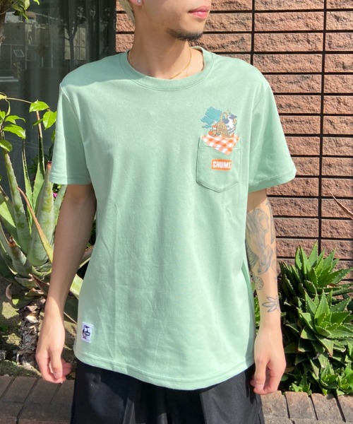 CHUMS（チャムス）の「CHUMS/チャムス Picnic Booby Pocket T-Shirt Tシャツ/半袖 アウトドア/キャンプ CH01-2192（Tシャツ/カットソー・メンズ・ブラック/レッド/グリーン/ホワイト・XXL/M/L/XL）」の3枚目の写真