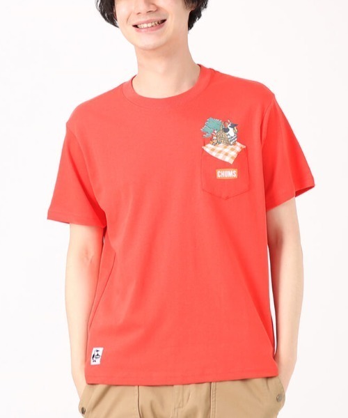 CHUMS（チャムス）の「CHUMS/チャムス Picnic Booby Pocket T-Shirt Tシャツ/半袖 アウトドア/キャンプ CH01-2192（Tシャツ/カットソー・メンズ・ブラック/レッド/グリーン/ホワイト・XXL/M/L/XL）」の16枚目の写真