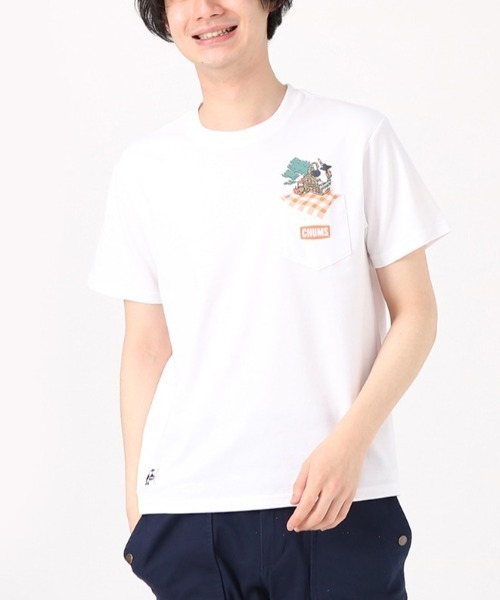 CHUMS（チャムス）の「CHUMS/チャムス Picnic Booby Pocket T-Shirt Tシャツ/半袖 アウトドア/キャンプ CH01-2192（Tシャツ/カットソー・メンズ・ブラック/レッド/グリーン/ホワイト・XXL/M/L/XL）」の15枚目の写真