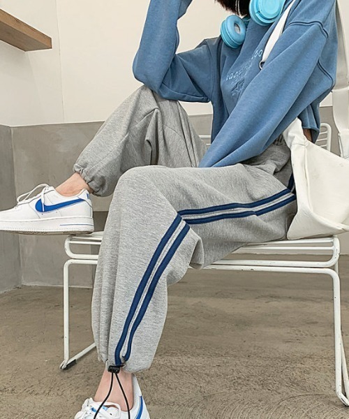 dream in the cradle（ドリームインザクレイドル）の「リラク・ジョグパンツ（スウェットパンツ・レディース・ブラック/ホワイト/グレー・FREE）」の9枚目の写真