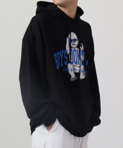 MODISH GAZE(モディシュガゼ)の「MODISH GAZE 裏毛 長袖 BIG プルパーカー BABY(パーカー・メンズ・オレンジ/ブラック/オフホワイト/ライトブルー/チャコール/杢グレー・L/M)」の19枚目の写真