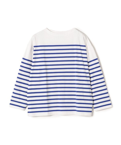 SHIPS Colors（シップス カラーズ）の「SHIPS Colors:〈洗濯機可能〉バスクボーダー オーバー TEE（Tシャツ/カットソー・レディース・オレンジ/グリーン/ブルー/グレー/ネイビー・ONE SIZE）」の9枚目の写真
