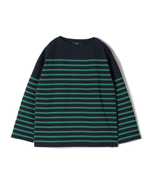 SHIPS Colors（シップス カラーズ）の「SHIPS Colors:〈洗濯機可能〉バスクボーダー オーバー TEE（Tシャツ/カットソー・レディース・オレンジ/グリーン/ブルー/グレー/ネイビー・ONE SIZE）」の10枚目の写真