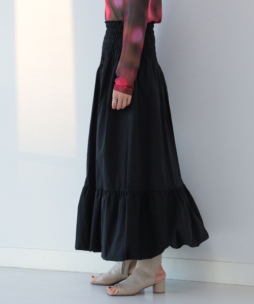 Ray BEAMS（レイビームス）の「Ray BEAMS / シャーリング バルーン スカート（スカート・レディース・オフホワイト/ブラック・0/1）」の19枚目の写真
