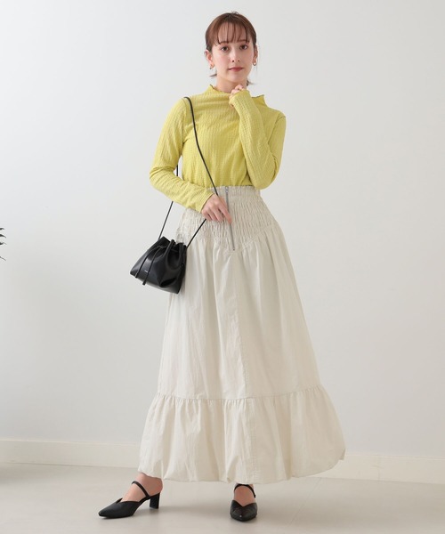 Ray BEAMS（レイビームス）の「Ray BEAMS / シャーリング バルーン スカート（スカート・レディース・オフホワイト/ブラック・0/1）」の8枚目の写真