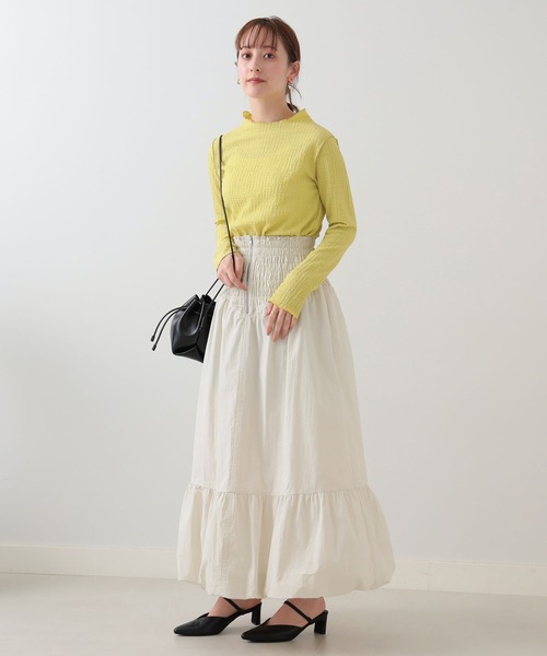 Ray BEAMS（レイビームス）の「Ray BEAMS / シャーリング バルーン スカート（スカート・レディース・オフホワイト/ブラック・0/1）」の13枚目の写真