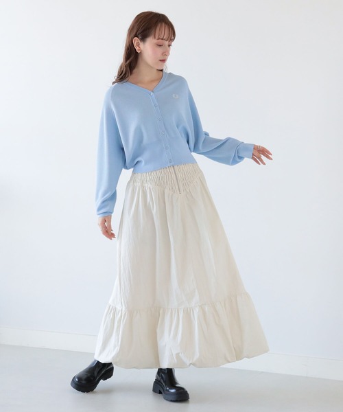 Ray BEAMS（レイビームス）の「Ray BEAMS / シャーリング バルーン スカート（スカート・レディース・オフホワイト/ブラック・0/1）」の3枚目の写真