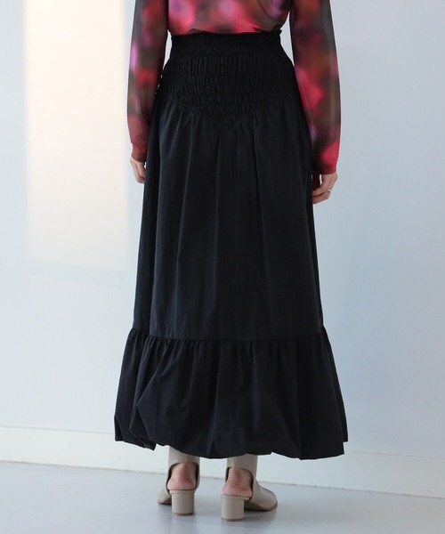 Ray BEAMS（レイビームス）の「Ray BEAMS / シャーリング バルーン スカート（スカート・レディース・オフホワイト/ブラック・0/1）」の6枚目の写真