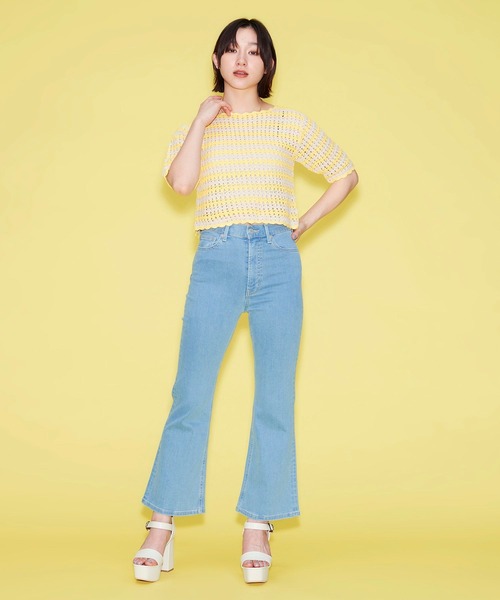 FOREVER 21（フォーエバー トゥエンティーワン）の「【POP】かぎ針ボーダーニット（ニット/セーター・レディース・ピンク/イエロー/ブルー・FREE）」の10枚目の写真