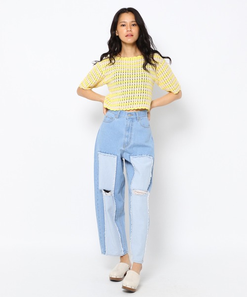 FOREVER 21（フォーエバー トゥエンティーワン）の「【POP】かぎ針ボーダーニット（ニット/セーター・レディース・ピンク/イエロー/ブルー・FREE）」の19枚目の写真