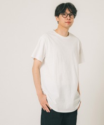 【WEB限定セール】メンズコットンロングフィットUネックTシャツ
