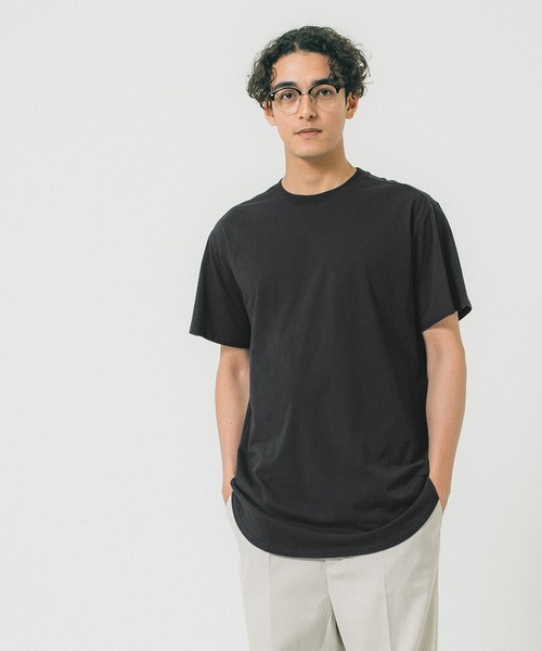 coca(coca)(コカ)の「【WEB限定セール】メンズコットンロングフィットUネックTシャツ(Tシャツ/カットソー・メンズ・ブラック/ホワイト・M/L/XL)」の2枚目の写真
