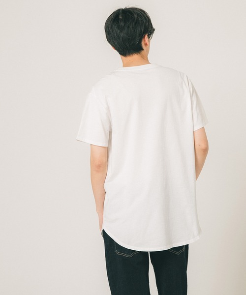coca(coca)(コカ)の「【WEB限定セール】メンズコットンロングフィットUネックTシャツ(Tシャツ/カットソー・メンズ・ブラック/ホワイト・M/L/XL)」の5枚目の写真