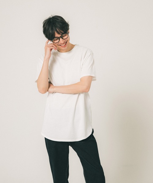 coca(coca)(コカ)の「【WEB限定セール】メンズコットンロングフィットUネックTシャツ(Tシャツ/カットソー・メンズ・ブラック/ホワイト・M/L/XL)」の6枚目の写真