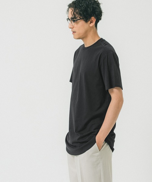 coca(coca)(コカ)の「【WEB限定セール】メンズコットンロングフィットUネックTシャツ(Tシャツ/カットソー・メンズ・ブラック/ホワイト・M/L/XL)」の9枚目の写真