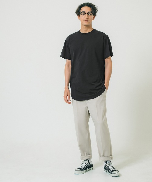 coca(coca)(コカ)の「【WEB限定セール】メンズコットンロングフィットUネックTシャツ(Tシャツ/カットソー・メンズ・ブラック/ホワイト・M/L/XL)」の10枚目の写真