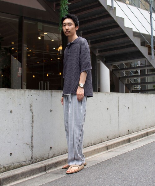 GLOSTER（グロスター）の「【GLOSTER/グロスター】コットンリネンストライプイージーパンツ 綿麻 タック入り ウエストゴム（その他パンツ・メンズ・ホワイト系その他/ブラック系その他/ブルー系その他/グレー系その他・S/M/L）」の11枚目の写真