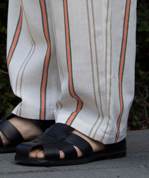 GLOSTER（グロスター）の「【GLOSTER/グロスター】コットンリネンストライプイージーパンツ 綿麻 タック入り ウエストゴム（その他パンツ・メンズ・ホワイト系その他/ブラック系その他/ブルー系その他/グレー系その他・S/M/L）」の13枚目の写真