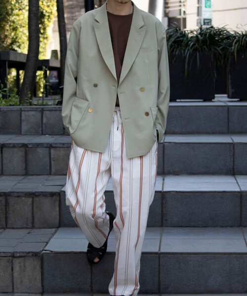 GLOSTER（グロスター）の「【GLOSTER/グロスター】コットンリネンストライプイージーパンツ 綿麻 タック入り ウエストゴム（その他パンツ・メンズ・ホワイト系その他/ブラック系その他/ブルー系その他/グレー系その他・S/M/L）」の19枚目の写真