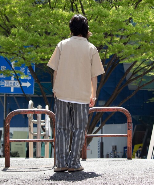 GLOSTER（グロスター）の「【GLOSTER/グロスター】コットンリネンストライプイージーパンツ 綿麻 タック入り ウエストゴム（その他パンツ・メンズ・ホワイト系その他/ブラック系その他/ブルー系その他/グレー系その他・S/M/L）」の20枚目の写真