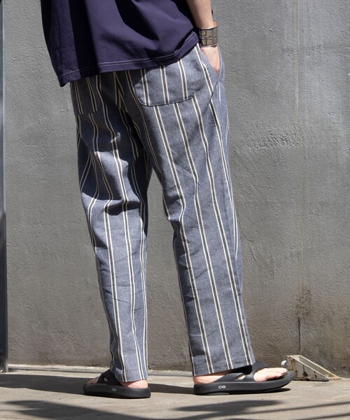 GLOSTER（グロスター）の「【GLOSTER/グロスター】コットンリネンストライプイージーパンツ 綿麻 タック入り ウエストゴム（その他パンツ・メンズ・ホワイト系その他/ブラック系その他/ブルー系その他/グレー系その他・S/M/L）」の10枚目の写真