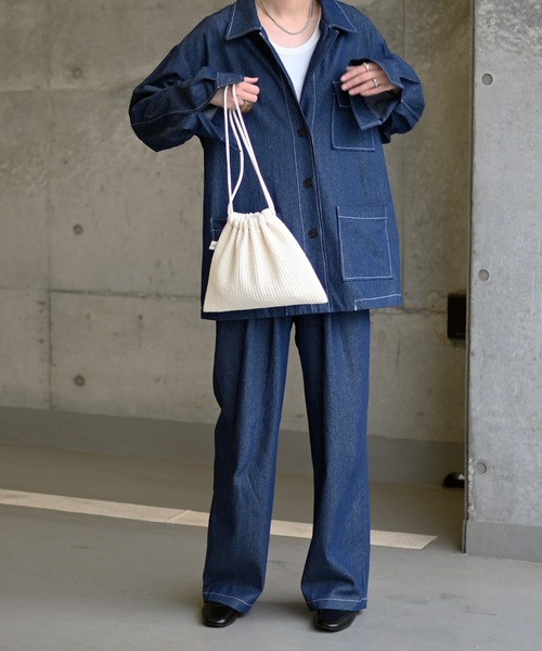 Marient（マリエント）の「ヌビ巾着BAG（ショルダーバッグ・レディース・オレンジ/ブラック/アイボリー/グレー・FREE）」の7枚目の写真