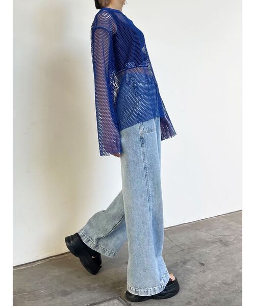 EMODA(エモダ)の「MESH OVER TOP(Tシャツ/カットソー・レディース・ブルー/ブラック/ホワイト・FREE)」の20枚目の写真