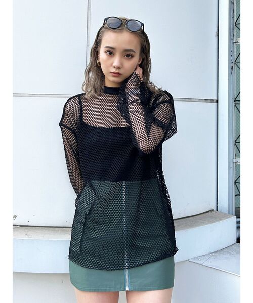 EMODA(エモダ)の「MESH OVER TOP(Tシャツ/カットソー・レディース・ブルー/ブラック/ホワイト・FREE)」の10枚目の写真