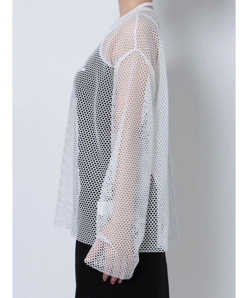 EMODA(エモダ)の「MESH OVER TOP(Tシャツ/カットソー・レディース・ブルー/ブラック/ホワイト・FREE)」の7枚目の写真