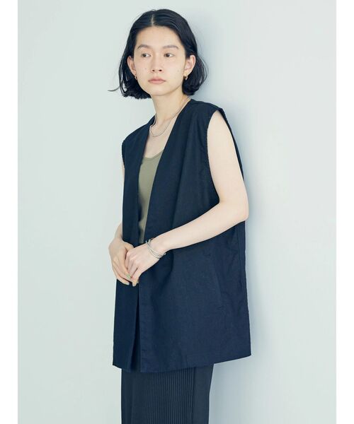 AMERICAN HOLIC（アメリカンホリック）の「リネンブレンドジレベスト（ベスト・レディース・モカ/ブラック・M/L）」の14枚目の写真