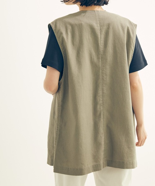 AMERICAN HOLIC（アメリカンホリック）の「リネンブレンドジレベスト（ベスト・レディース・モカ/ブラック・M/L）」の13枚目の写真