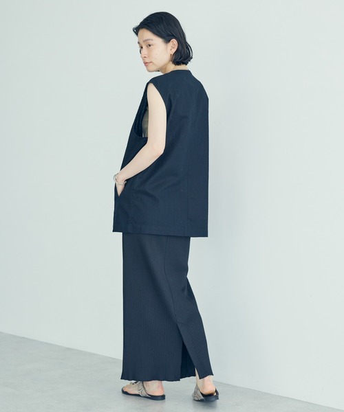 AMERICAN HOLIC（アメリカンホリック）の「リネンブレンドジレベスト（ベスト・レディース・モカ/ブラック・M/L）」の5枚目の写真