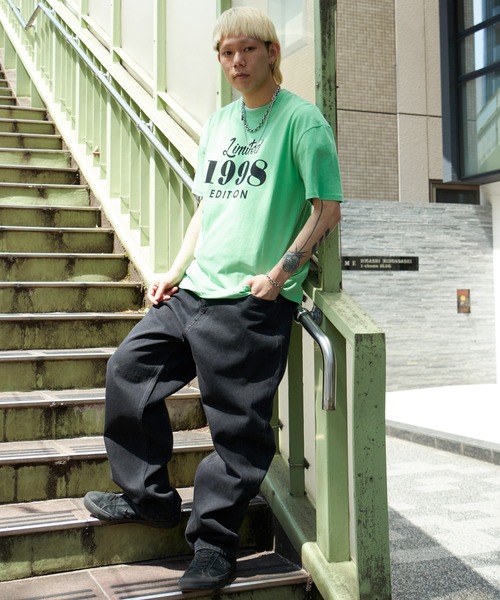 NO NEED(ノーニード)の「1998レトロデザイン ビッグシルエット カラーTシャツ(Tシャツ/カットソー・メンズ・ホワイト/ブラック/ベージュ/グリーン・フリ-)」の10枚目の写真