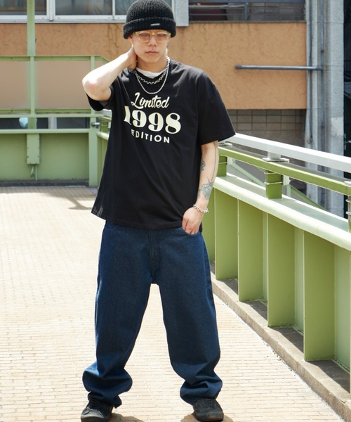 NO NEED(ノーニード)の「1998レトロデザイン ビッグシルエット カラーTシャツ(Tシャツ/カットソー・メンズ・ホワイト/ブラック/ベージュ/グリーン・フリ-)」の22枚目の写真