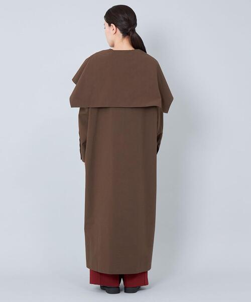 CITEN（シテン）の「＜CITEN＞ケープカラー ワンピース（ワンピース・レディース・ブラック/ダークブラウン・FREE）」の5枚目の写真