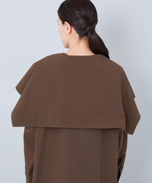 CITEN（シテン）の「＜CITEN＞ケープカラー ワンピース（ワンピース・レディース・ブラック/ダークブラウン・FREE）」の7枚目の写真