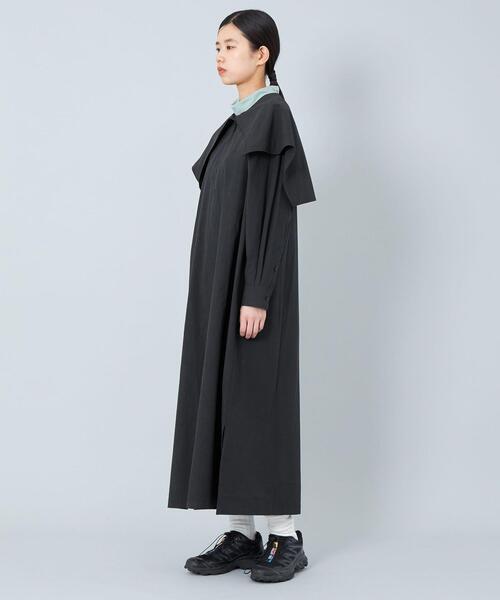 CITEN（シテン）の「＜CITEN＞ケープカラー ワンピース（ワンピース・レディース・ブラック/ダークブラウン・FREE）」の14枚目の写真