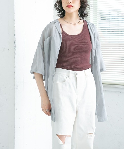 KBF(ケイビーエフ)の「アシメニットタンクトップ(タンクトップ・レディース・ベージュ/ボルドー/モカ・ONE)」の17枚目の写真