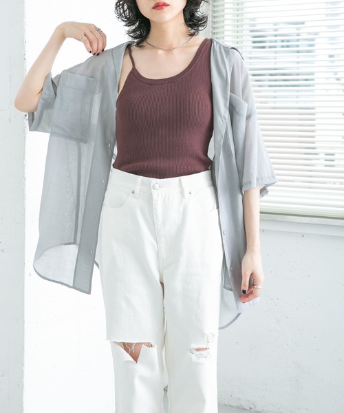 KBF(ケイビーエフ)の「アシメニットタンクトップ(タンクトップ・レディース・ベージュ/ボルドー/モカ・ONE)」の18枚目の写真
