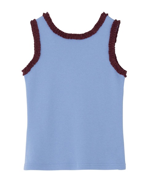 タンクトップ ノースリーブ TANK TOP WITH RUFFLE DETAILS レディース X-girl（エックスガール）の「RUFFLE TANK TOP（タンクトップ