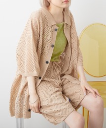 WHIMSIC | 【UNISEX/SET UP対応】メッシュジャガードニットシャツ(シャツ/ブラウス)